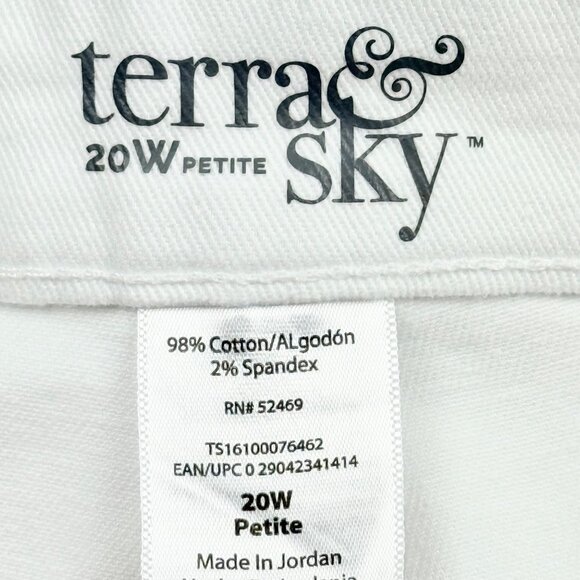 NWT Terra & Sky Womens Straight High Rise Stretch White Denim Jeans Plus Sz 20WP - Picture 5 of 9